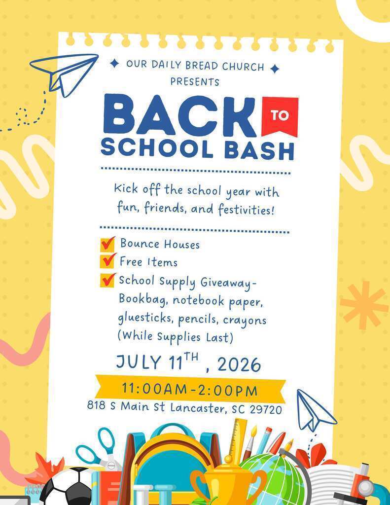 Back to School Bash July 11th 2026 11-2