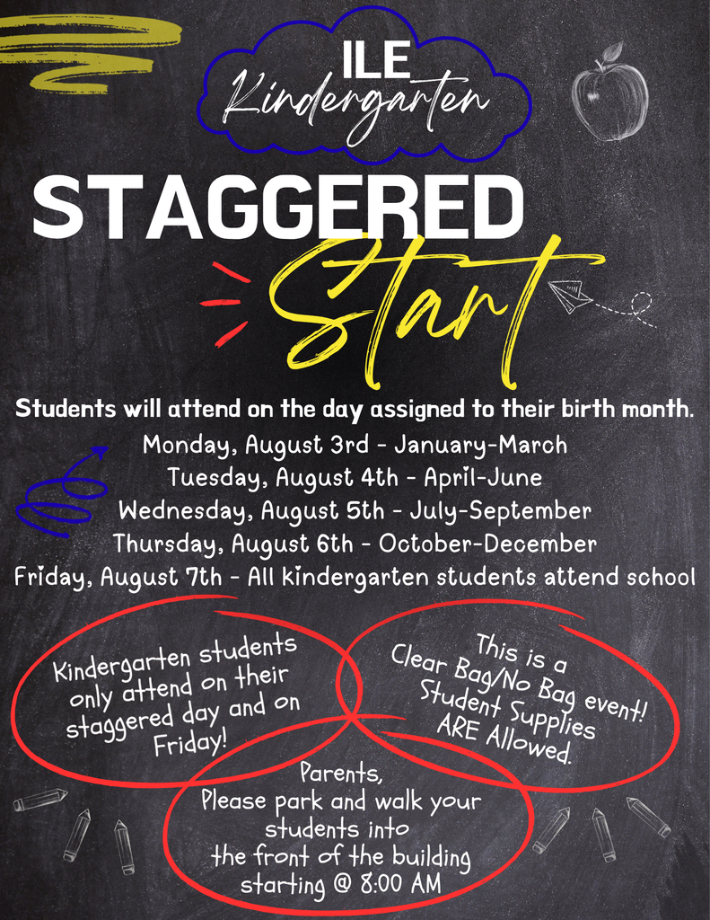 ILE Kindergarten Staggered Start Schedule