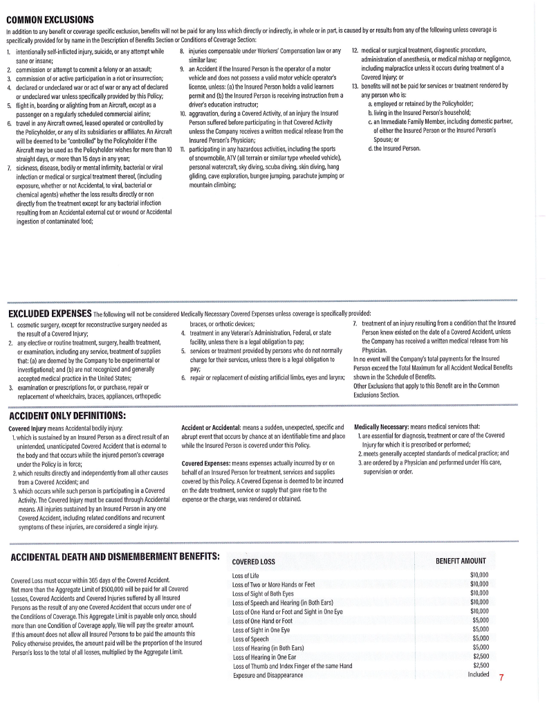 School Accident Insurance