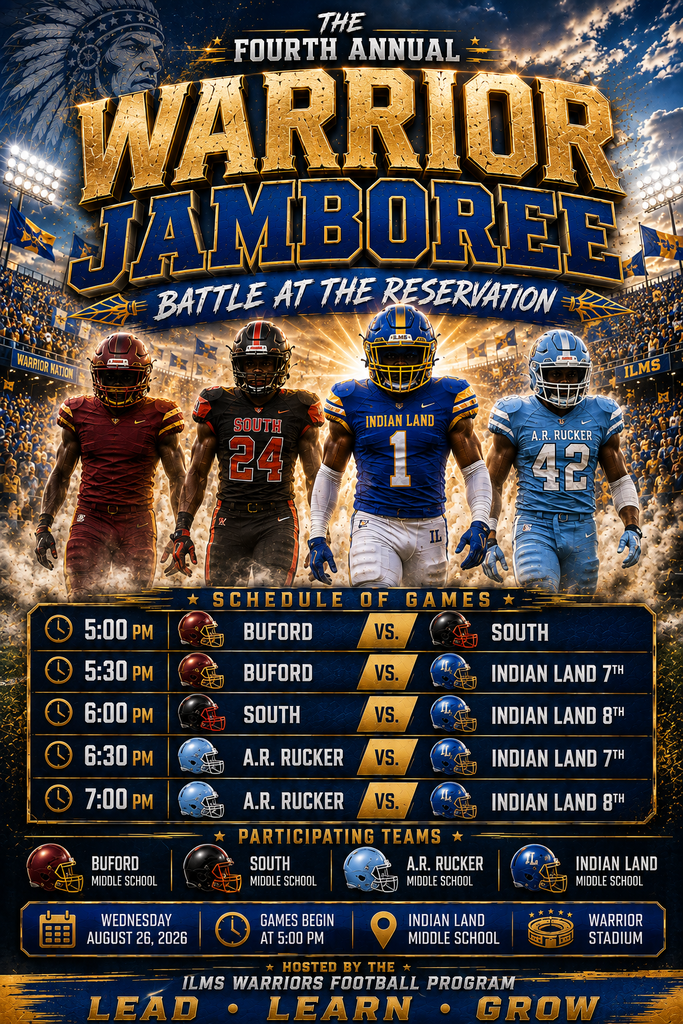 Poster featuring four football players in uniforms with helmet numbers 24, 1, and 42. It lists a schedule for games.