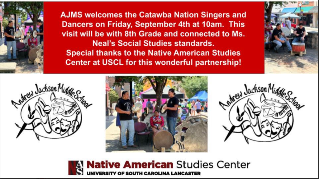 AJMS welcomes the Catawba Nation Singers and Dancers on Friday September 4th at 10 am