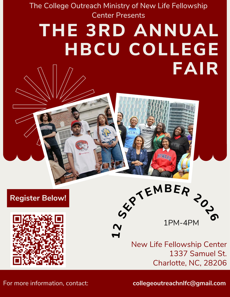 An event poster for the 3rd Annual HBCU College Fair, featuring a QR code, date, and contact information.