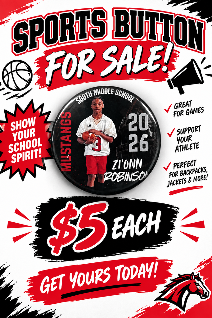 Advertisement for sports button featuring a player in white shirt and red shorts, numbered 3. Prices $5 each.