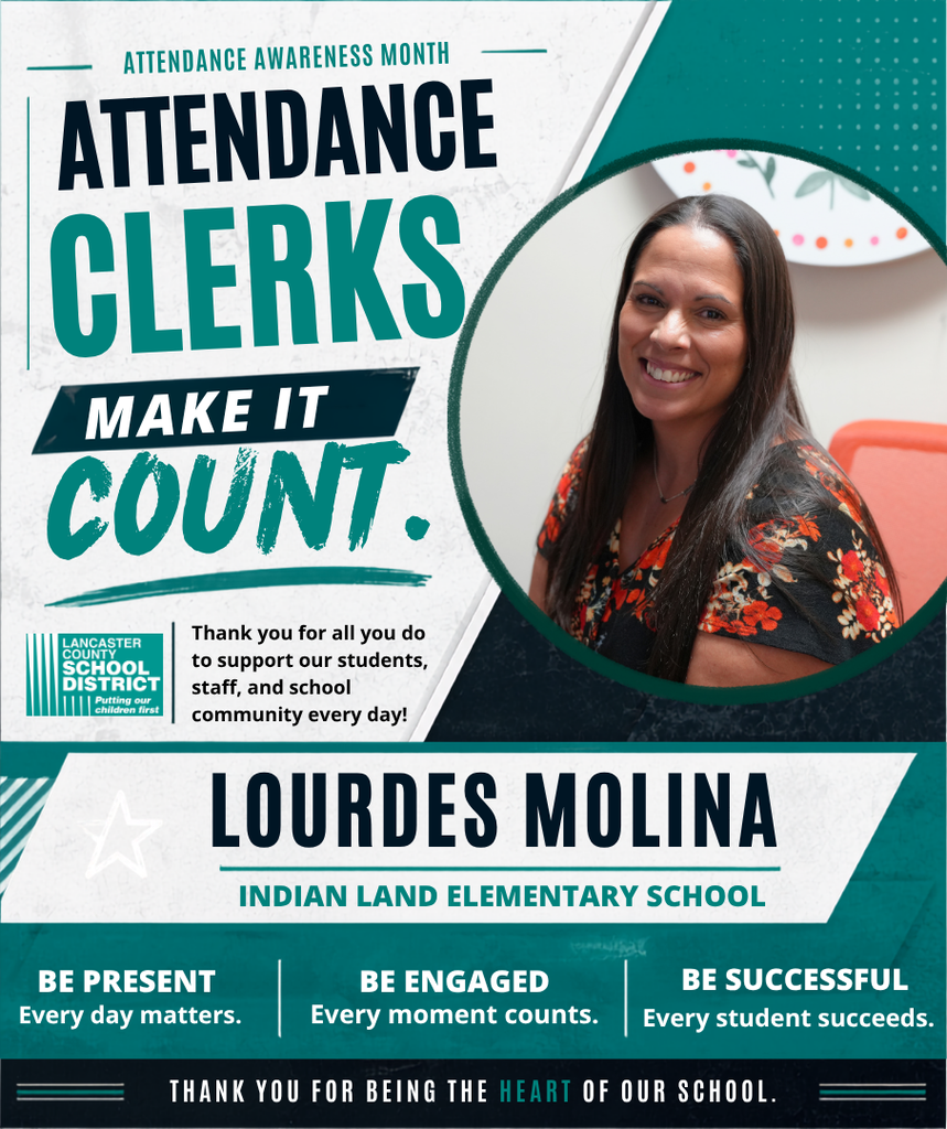 A poster features an adult woman with a smile and a message saying "Attendance Clerks Make It Count."