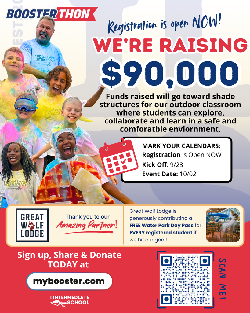 Poster featuring children and adults in colorful outfits, with a red calendar icon, text, and QR code. Background includes a blue and purple gradient.