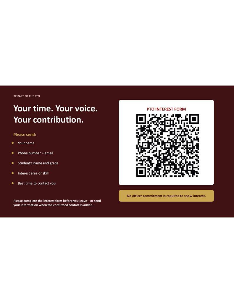 A website page shows an interest form with a QR code for easy access. Below is a form requesting personal details.