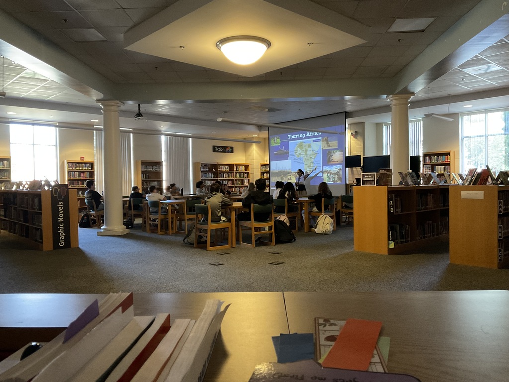 Students learning about Africa