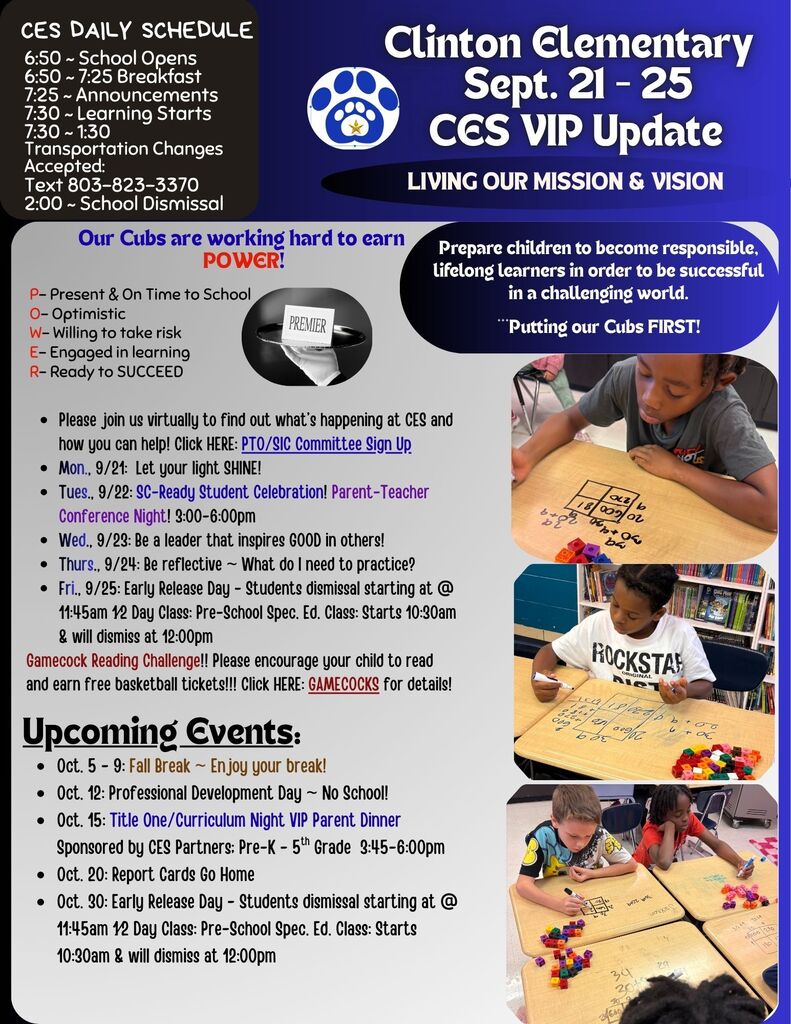 CES Parent & Family Update Sept. 21-25
