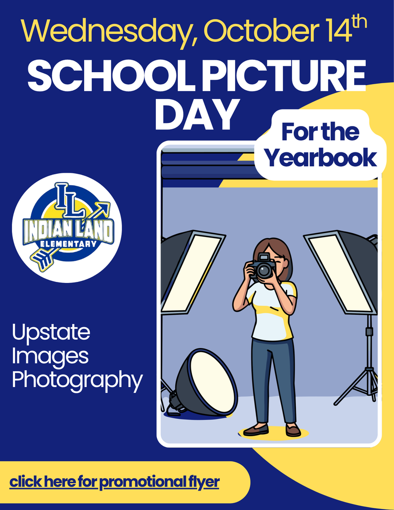 Graphic of a photographer taking a picture. ILE school logo. Link to flyer.