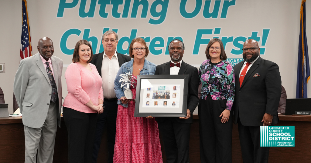 LCSD board members and Dr. Williams recognized Casey Cato for her time and service on the board of trustees.