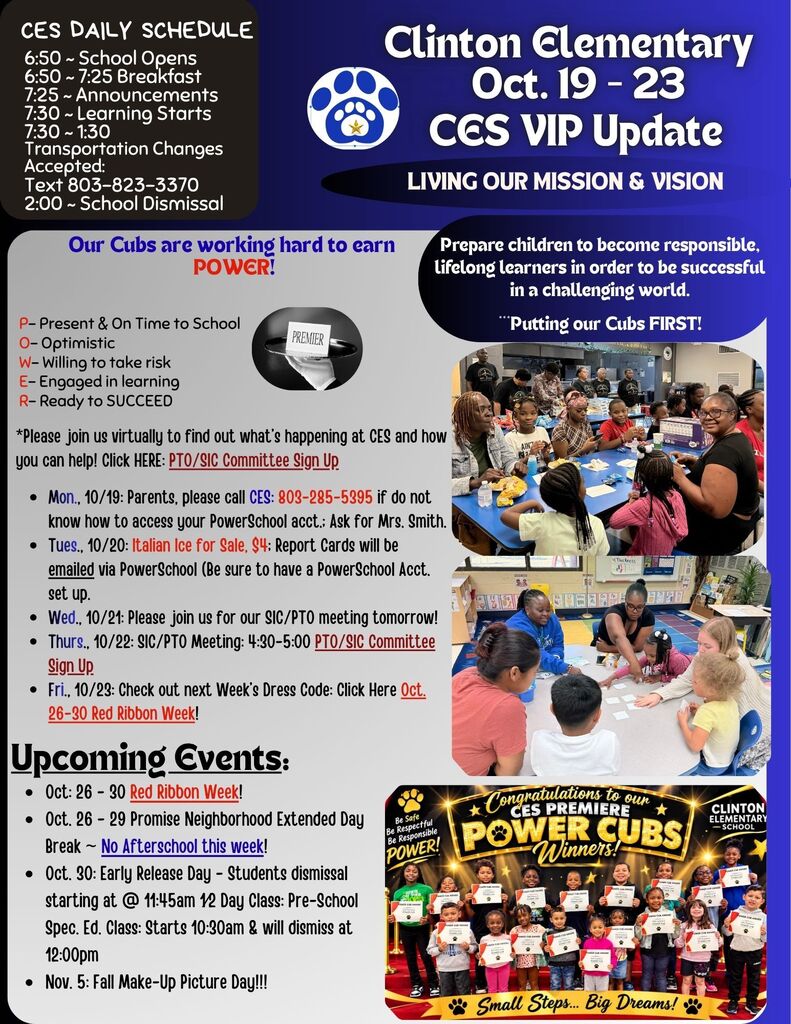 CES Parent & Family Update Oct. 19-23