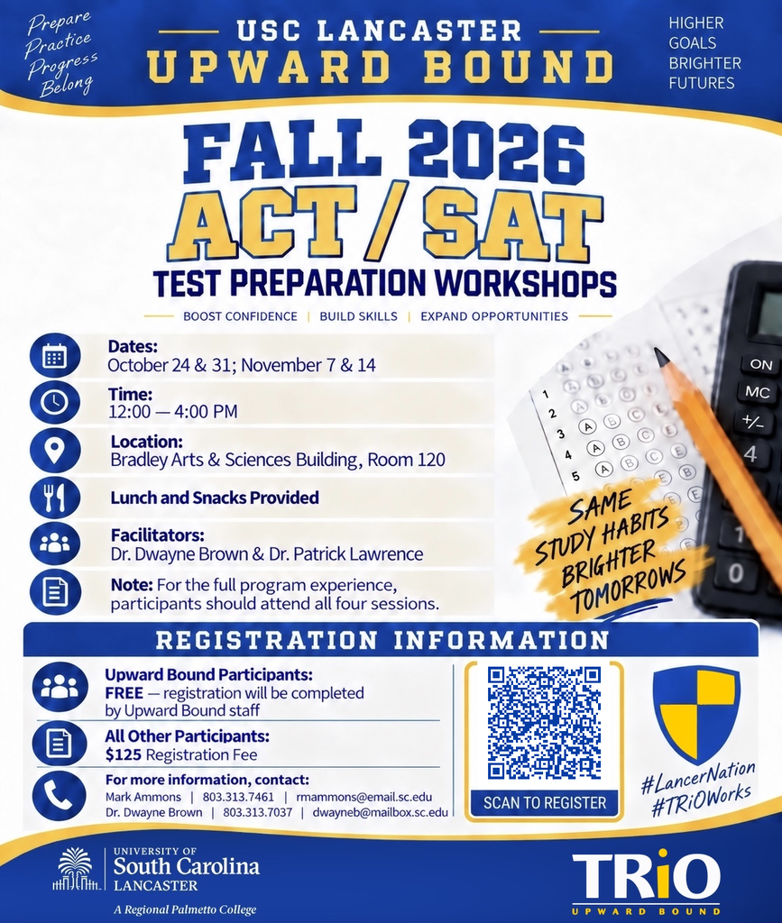 Dates: October 24 & 31 | November 7 & 14 Time: 12–4 p.m.  Location: USC Lancaster, Bradley Arts & Sciences Building, Room 120