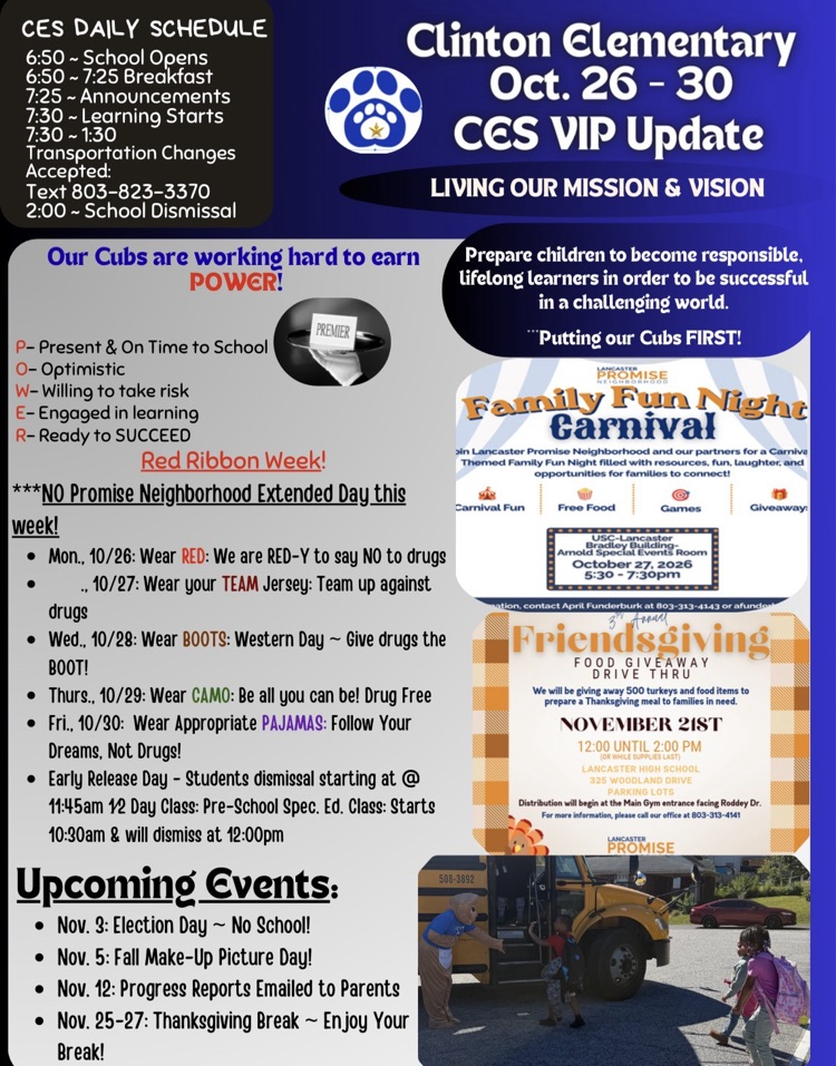 CES Parent & Family Update Oct. 26-30