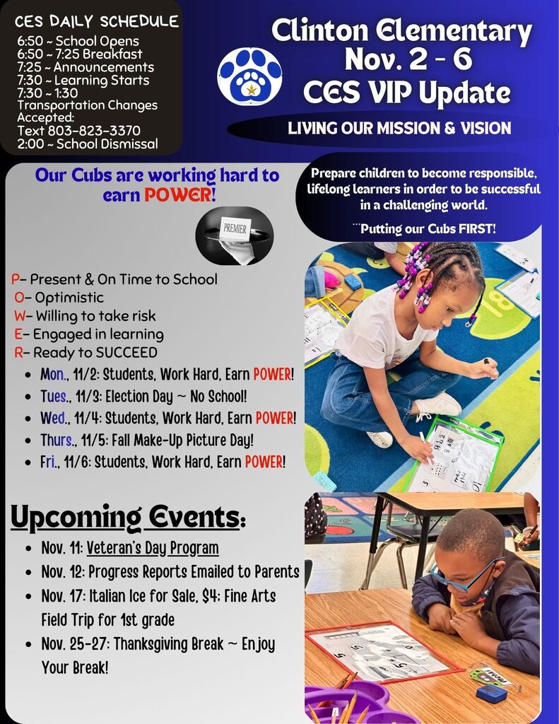 CES Parent & Family Update Nov. 2 - 6