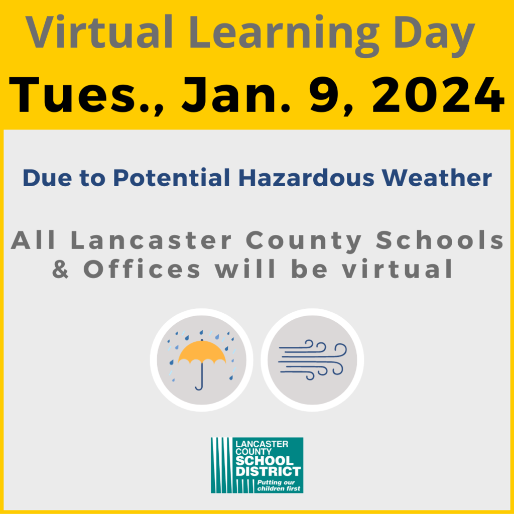 Virtual learning day Tues Jan 9 2024