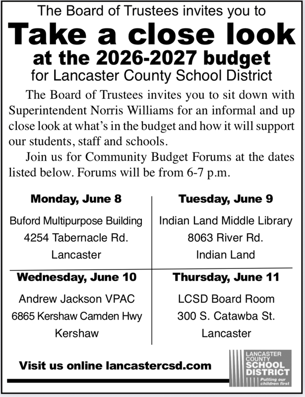 Four community forums will be held to answer questions about the proposed 26-27 budget. 