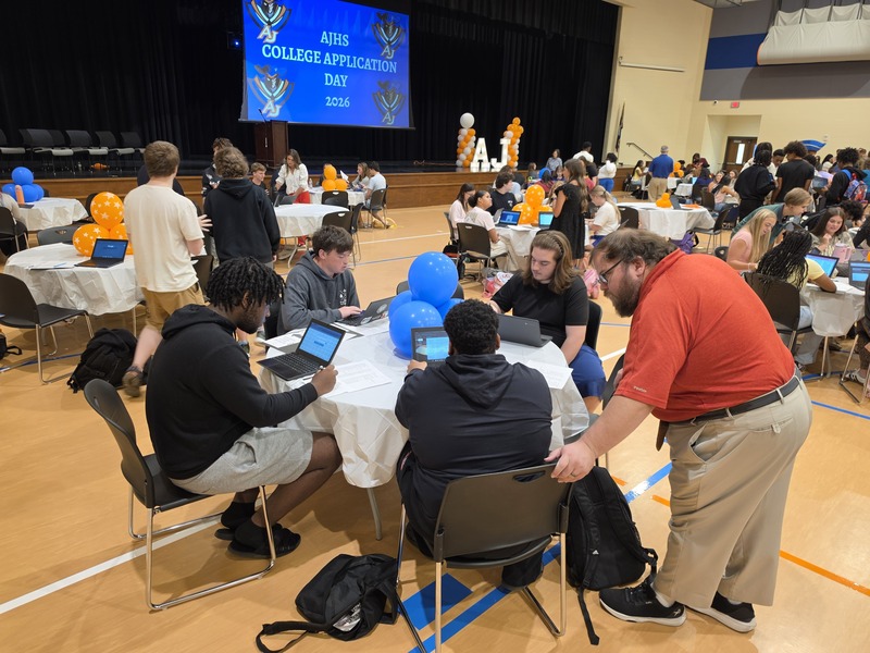 AJ High senior class college application day.