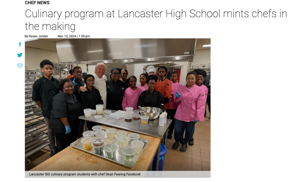 Culinary Arts program in CultureMap Dallas