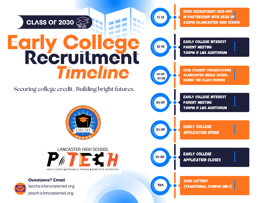 Class of 2030 Early College Recruitment Timeline