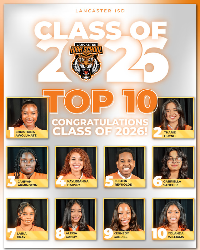 LHS Class of 2026 Top Ten Students