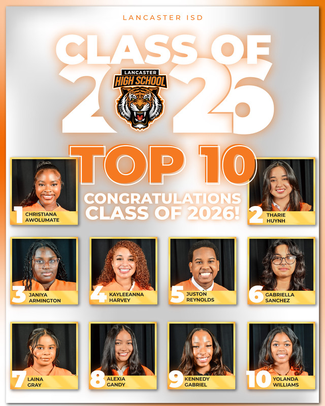 LHS Class of 2026 Top Ten Students