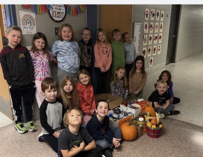 Mrs. Twait’s 1/2 class donated 98 pounds of food! 