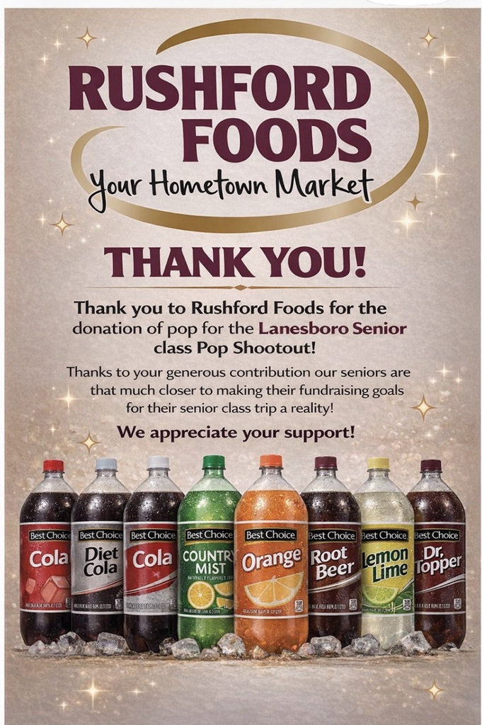 Rushford Foods Donation to Senior Class Pop Shoot out 