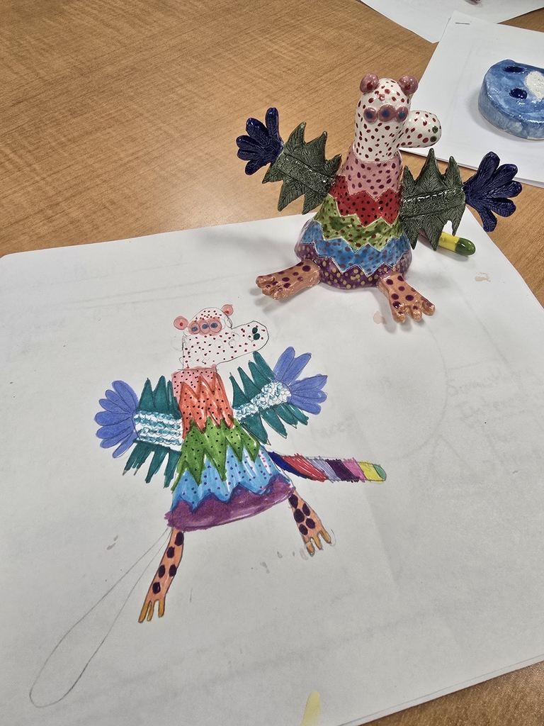 drawing and monster