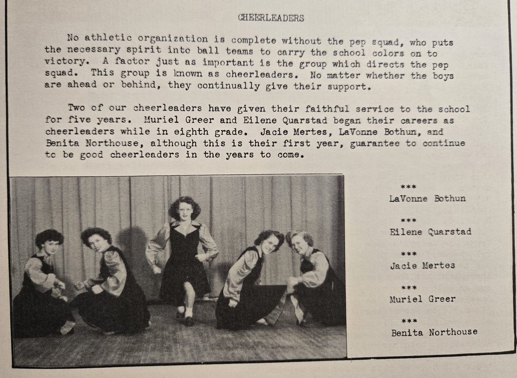 1943 Cheerleading Team Photo