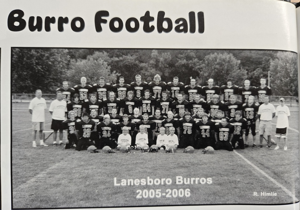 2005-2006 Lanesboro Burros Football Team Photo