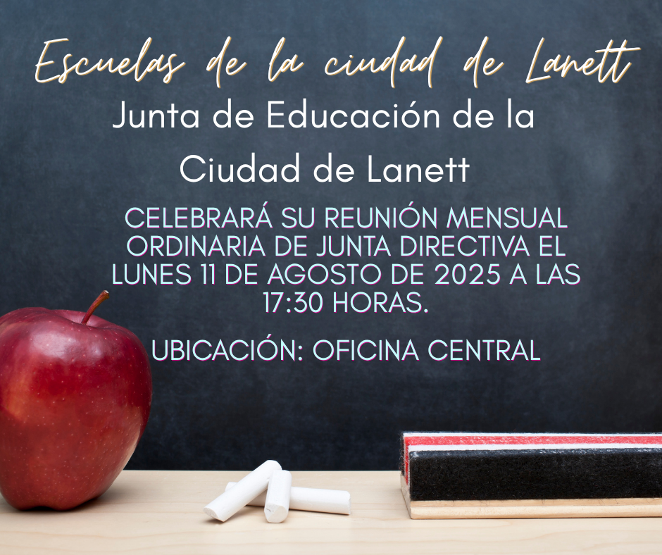 Lanett City Schools - Lanett City Board of Education will hold its regular monthly board meeting on Monday, August 11, 2025 at 5:30 PM