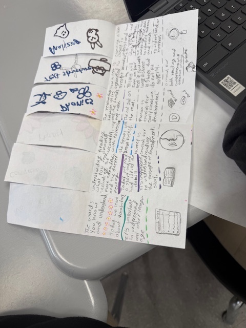 Student completing graphic organizer 