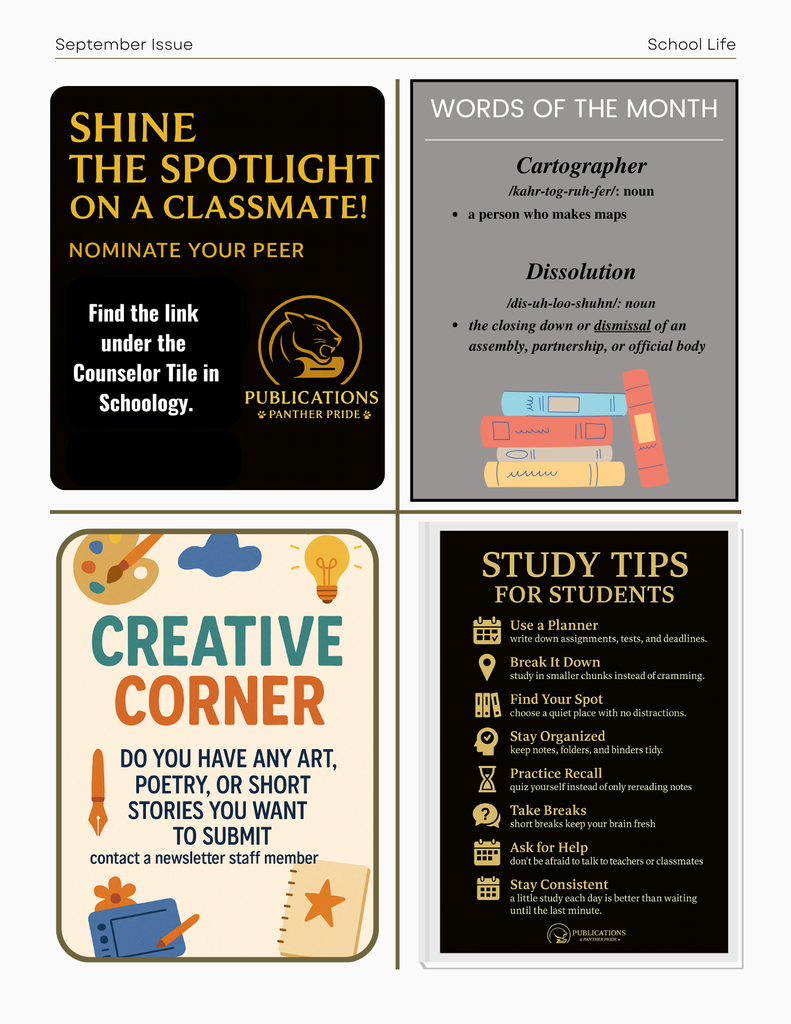 Panther PRIDE Monthly Newsletter