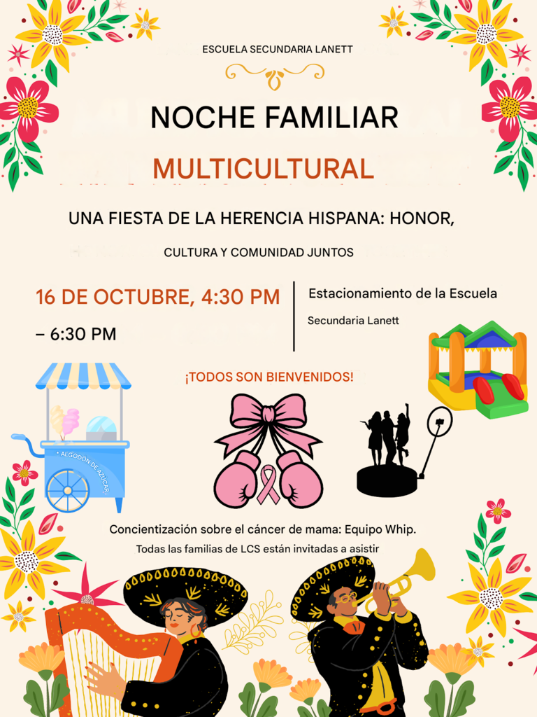 hispanic heritage family night flyer spanish versioon
