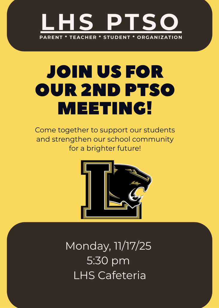 📣 Parents, We Need Your Support! Lanett High School will be hosting a PTSO Meeting, and we’d love to see you there! 💛🖤 Your voice, support, encouragement, and time make a difference in our students’ success. Come meet the staff and learn about all the exciting things happening at the high school! 📅 Date: Monday, November 17, 2025 🕒 Time:5:30 PM 📍 Location: LHS Cafeteria Let’s work together to make this school year the best one yet! 💪🐾