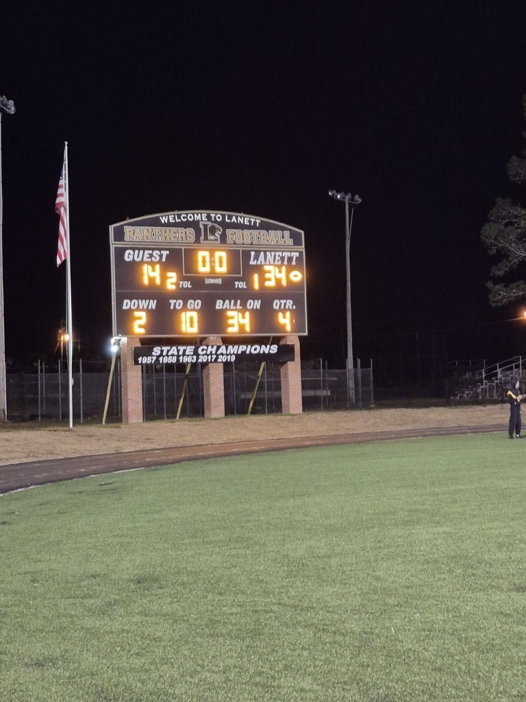 Lanett and Ariton came out strong Friday night. For about the first quarter and a half, it was straight back-and-forth, both teams scoring and answering right away. The Panthers held their ground and went into halftime up 21–14. But once the second half hit, Lanett took over. The defense locked in, started shutting Ariton down, and completely flipped the momentum. By the end of the third, the Panthers had pulled ahead 27–14, and the crowd was loud and loving every minute of it. Then, with just over four minutes left in the game, R.J. Tucker snagged a huge interception that basically sealed the win and sent the stands into a whole celebration. Now the Panthers move on to Playoff Game 3 this Friday against Luverne. They’re locked in, focused, and ready to keep the playoff run going. Let’s go Panthers! 🐾💛🖤
