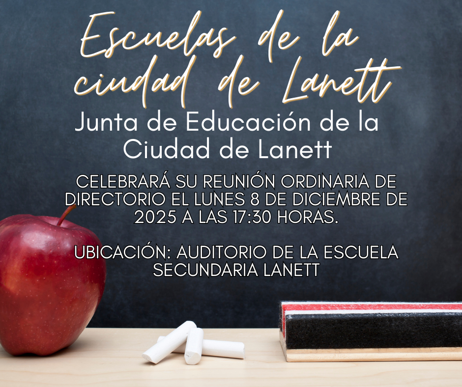 Lanett City Schools Lanett City Board of Education will hold its regular board meeting on Monday, December 8, 2025 at 5:30 pm. Location: Lanett High School Auditorium