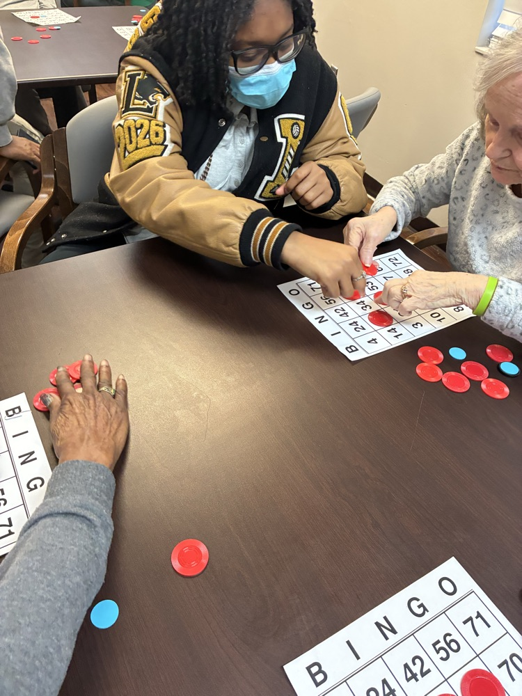 Beta Club and HOSA students visited our local nursing home, practicing communication, teamwork, and professionalism.