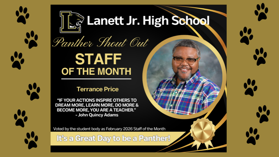 Coach Terrance Price- LJH Teacher of the Month