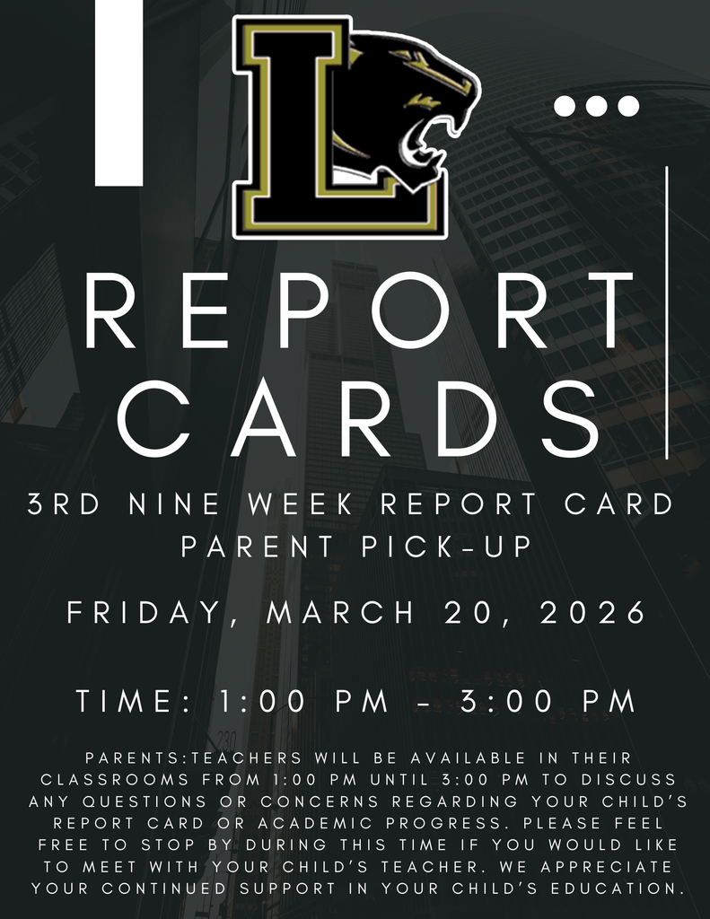 📢 Lanett High School Parent Report Card Pick-Up 📢  Parents and Guardians, please make note of the following schedule for Report Card Pick-Up on Friday, March 20, 2026:  🕚 Early Dismissal: Students will be dismissed at 11:30 AM and buses will run as scheduled. 🚸 Campus Clearance: All students must leave campus by 11:45 AM.  🚪 Office Closure: The school office will be closed to the public from 11:45 AM – 1:00 PM while staff prepare for report card distribution.  📄 Report Card Pick-Up: Parents may pick up report cards from 1:00 PM – 3:00 PM.  We encourage all parents and guardians to come by and pick up your child’s report card. Thank you for your continued support of our students and school! 🖤💛
