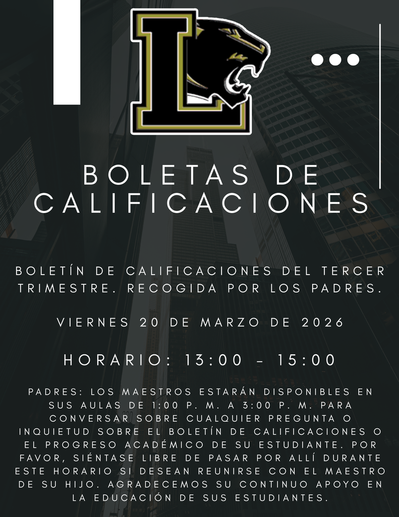 📢 Lanett High School Parent Report Card Pick-Up 📢  Parents and Guardians, please make note of the following schedule for Report Card Pick-Up on Friday, March 20, 2026:  🕚 Early Dismissal: Students will be dismissed at 11:30 AM and buses will run as scheduled. 🚸 Campus Clearance: All students must leave campus by 11:45 AM.  🚪 Office Closure: The school office will be closed to the public from 11:45 AM – 1:00 PM while staff prepare for report card distribution.  📄 Report Card Pick-Up: Parents may pick up report cards from 1:00 PM – 3:00 PM.  We encourage all parents and guardians to come by and pick up your child’s report card. Thank you for your continued support of our students and school! 🖤💛