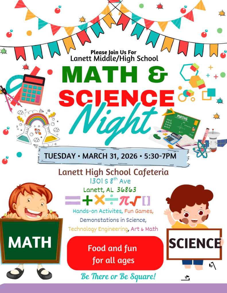 🔬✨ Get Ready for an Exciting Night of Discovery! ✨🔬  Join us for Math & Science Night on Tuesday, March 31, 2026 from 5:30 PM – 7:00 PM in the Cafeteria!  Bring the whole family out for an evening filled with hands-on activities, exciting experiments, and interactive math challenges that will make learning fun for everyone! 🧪➕  🎉 Food and fun for all ages! 👨‍👩‍👧‍👦 Perfect for students, families, and community members.  Come explore, learn, and enjoy a night of curiosity, creativity, and discovery! We can’t wait to see you there!  #MathAndScienceNight #STEMFun #FamilyLearning #PantherPride