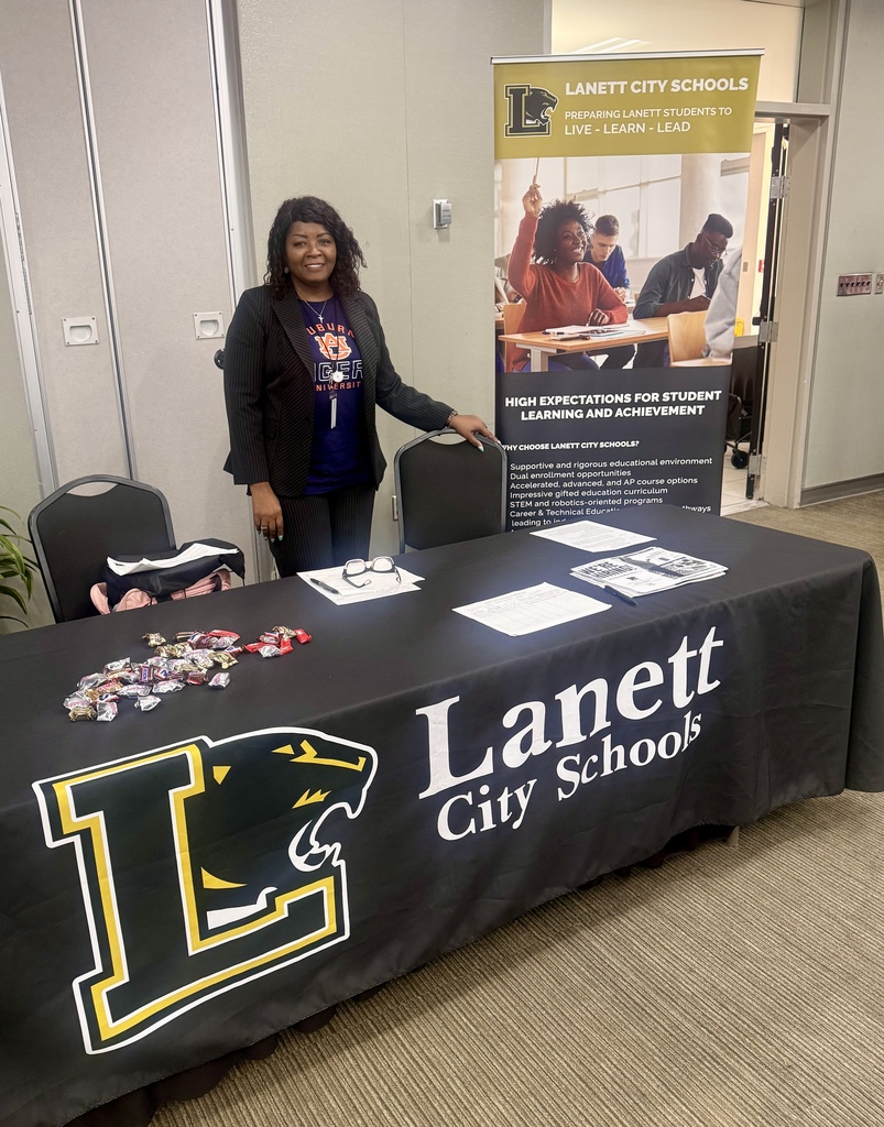 Lanett City Schools’ Human Resources Director, Hilda Carlisle, recently attended a career fair at Auburn University at Montgomery to actively recruit qualified candidates for the 2026–2027 academic year.  Information regarding current job openings for the 2026–2027 school year is available at https://www.lanettcityschools.org/o/lcs/page/humanresources.