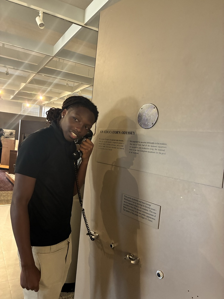 Our seniors visited Tuskegee University, where they first toured the campus with outstanding student ambassadors who were welcoming, knowledgeable, and proud to share the university’s history.