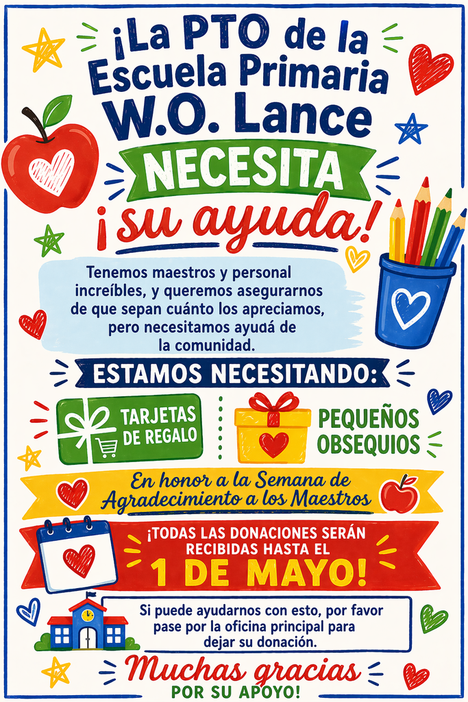 W.O. Lance PTO celebrates Teacher Appreciation Week!