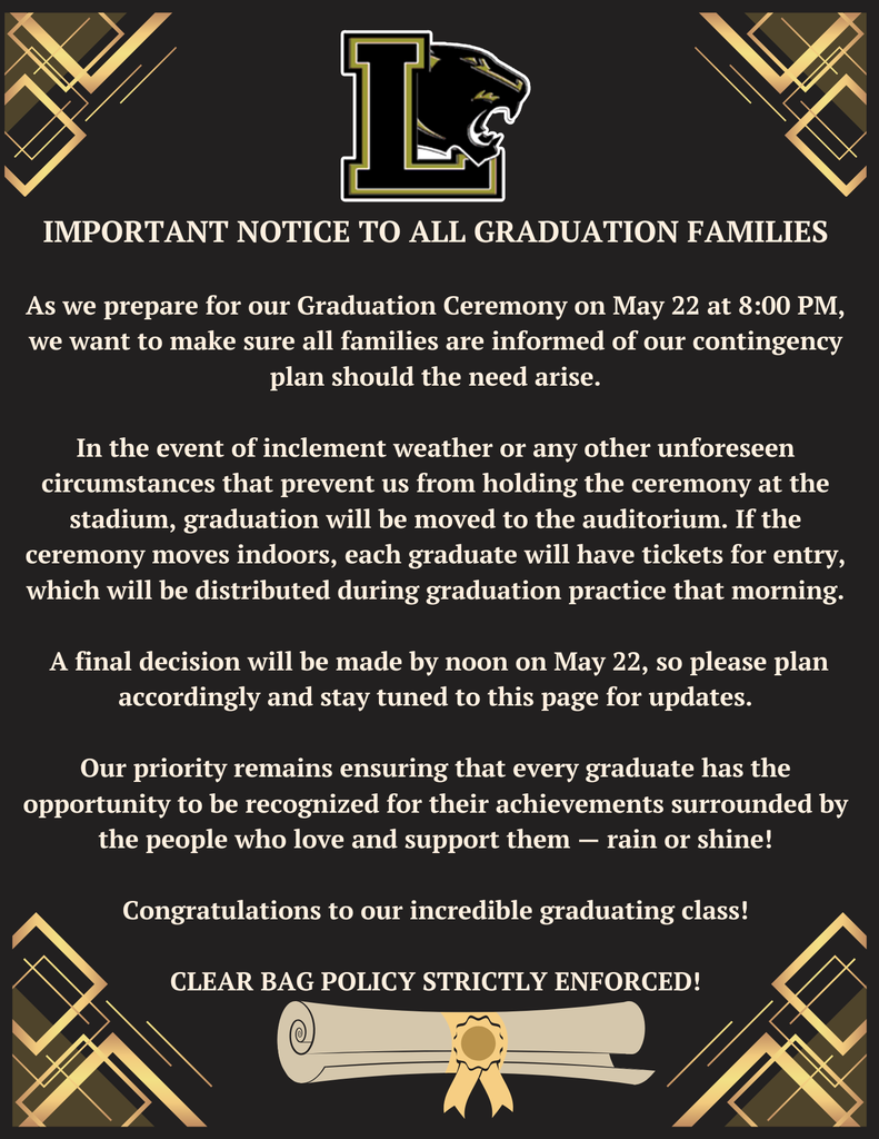 Graduation Notice for Bad Weather