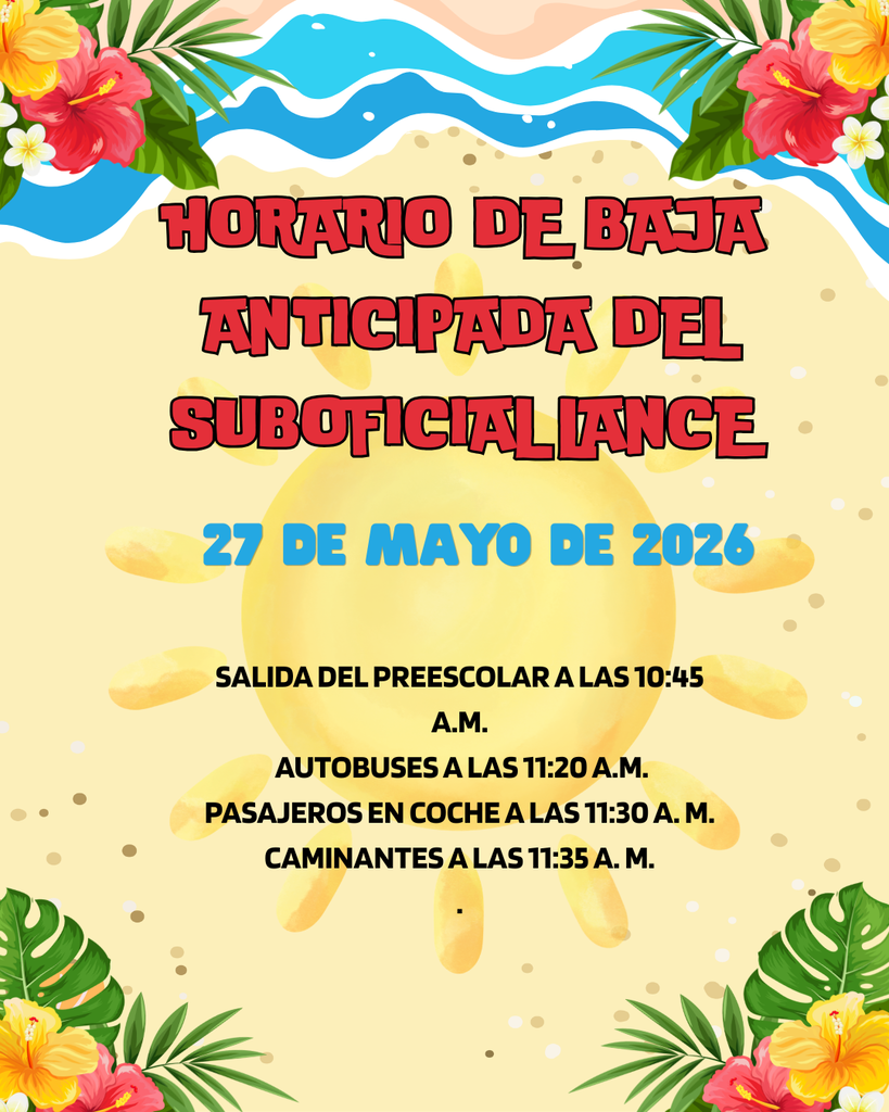 W.O. Lance Early dimissal schedule Reminder: Our last day of school will be a half day! Pre-K Dismissal @ 10:45 a.m. Buses @ 11:20 a.m. Car Riders @ 11:30 a.m. Walkers @ 11:35 a.m.