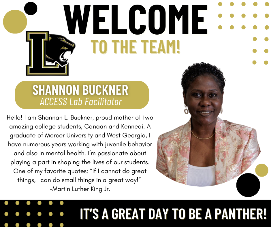 Welcome to the team! Shannon Buckner-Access Lab Facilitator.