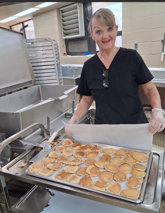 Ms. Olko with Homemade Pancakes