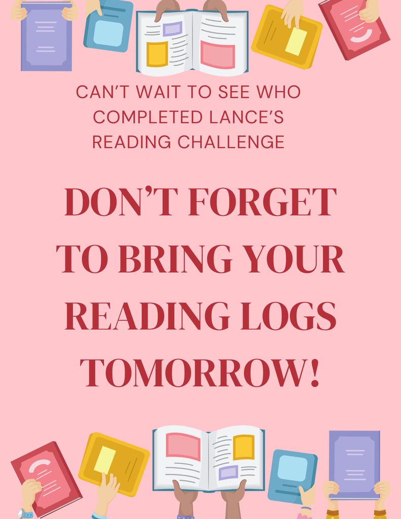 📚✨ ¡No olvides traer tus registros de lectura! Asegúrate de que estén COMPLETOS y tengan la firma de tu padre, madre o tutor. 📝✍️ ¡Sigue leyendo y brillando! 📖🌟🎉